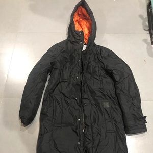 Hooded Puffer Trench Coat